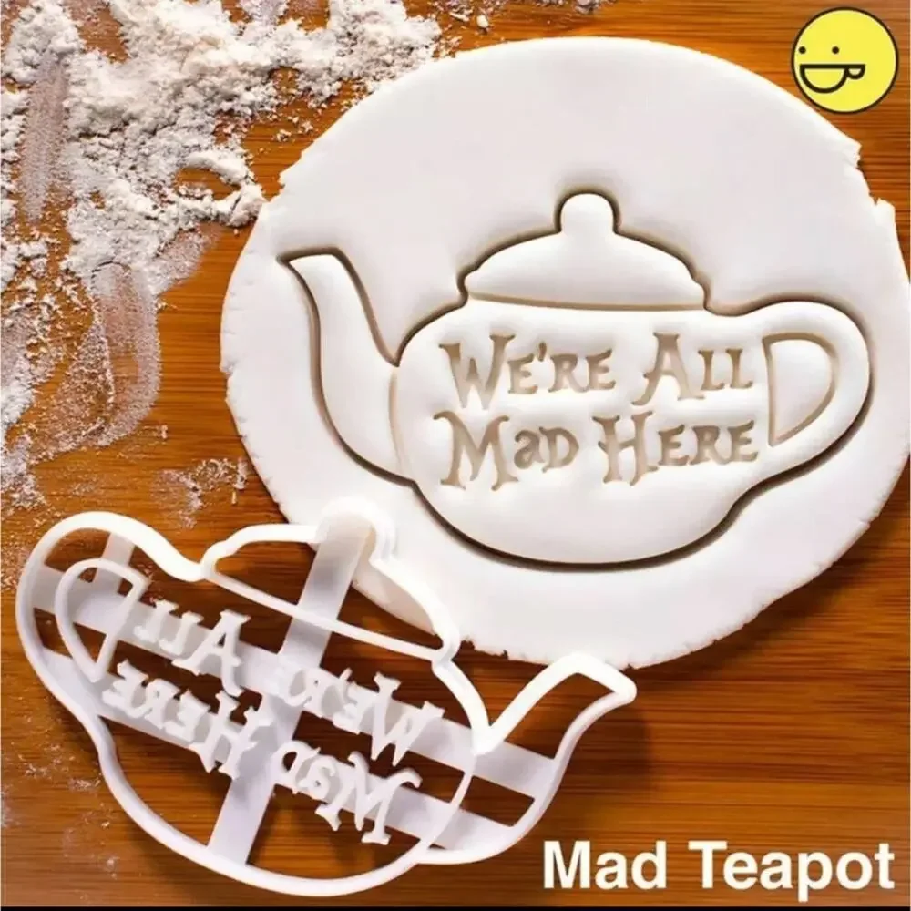 Alice in Wonderland cookie cutters Eat Me Drink Me We're All Mad Here 3 pieces